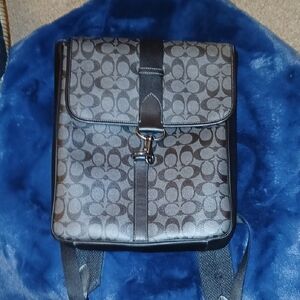 Coach Gray and Black Men's Backpack